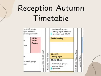 Reception Class Autumn Timetable — preview 1