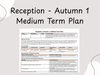 Reception Autumn 1 Medium Term Plan — preview 1