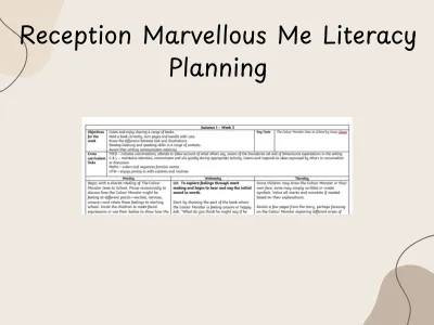 Reception Marvellous Me Literacy Planning - Autumn 1 — preview 1
