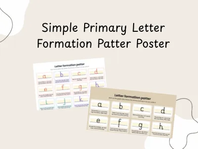 Simple Primary Letter Formation Patter Poster — preview 1