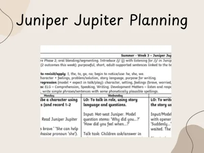 Reception Literacy Planning - Juniper Jupiter — preview 1