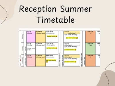Reception Class Summer Timetable — preview 1
