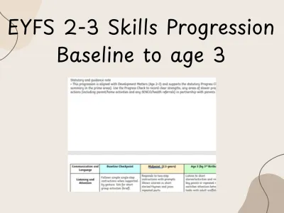 EYFS 2-3 Skills Progression: Baseline to Age 3 — preview 1