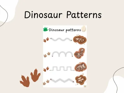 Dinosaur Pre-Writing Patterns — preview 1