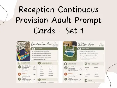 Reception Continuous Provision Adult Prompt Cards Set 1 — preview 1
