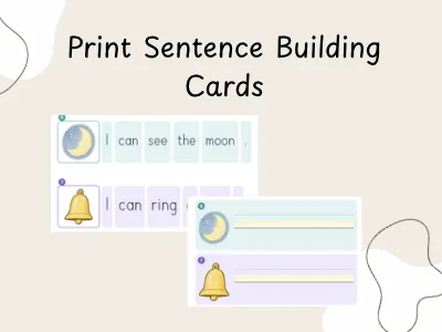 Print Sentence Building Cards — preview 1