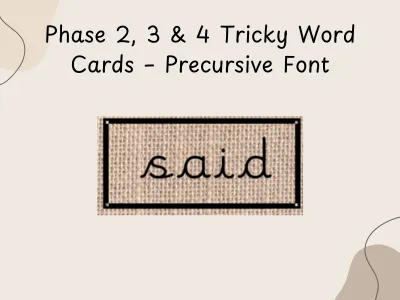 Phase 2, 3 and 4 Tricky Word Cards — preview 1