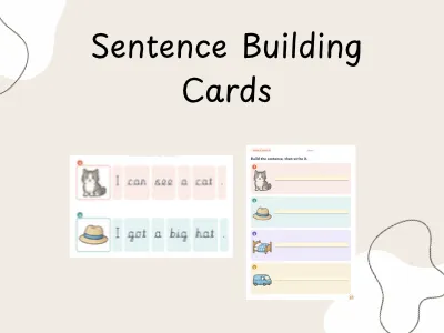 Precursive Sentence Building Cards — preview 1