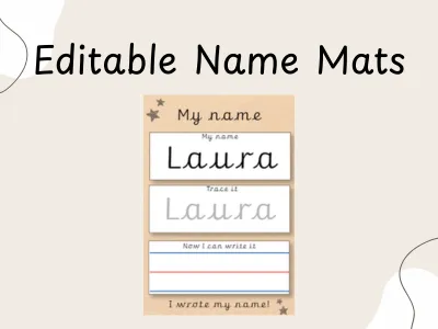 Editable Name Mat Template — preview 1