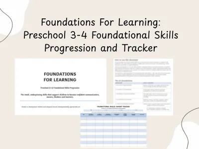 Foundations For Learning: Preschool 3-4 Foundational Skills Progression — preview 1