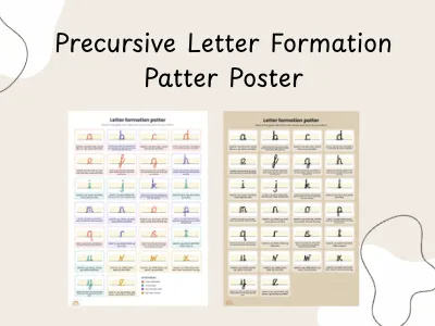 Precursive Letter Formation Patter Poster — preview 1