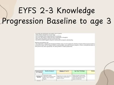 EYFS 2-3 Knowledge Progression: Baseline to Age 3 — preview 1