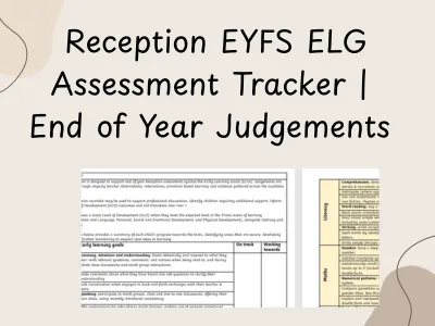 Reception EYFS ELG Assessment Tracker End of Year Judgements — preview 1
