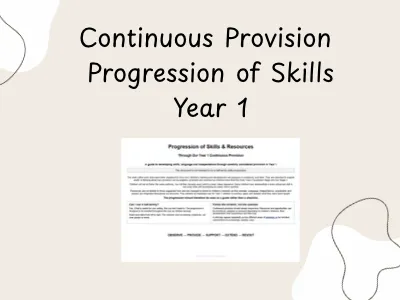 Continuous Provision Progression of Skills Year 1 — preview 1