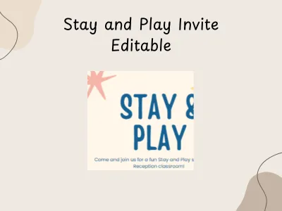 Stay and Play Invite Editable — preview 1