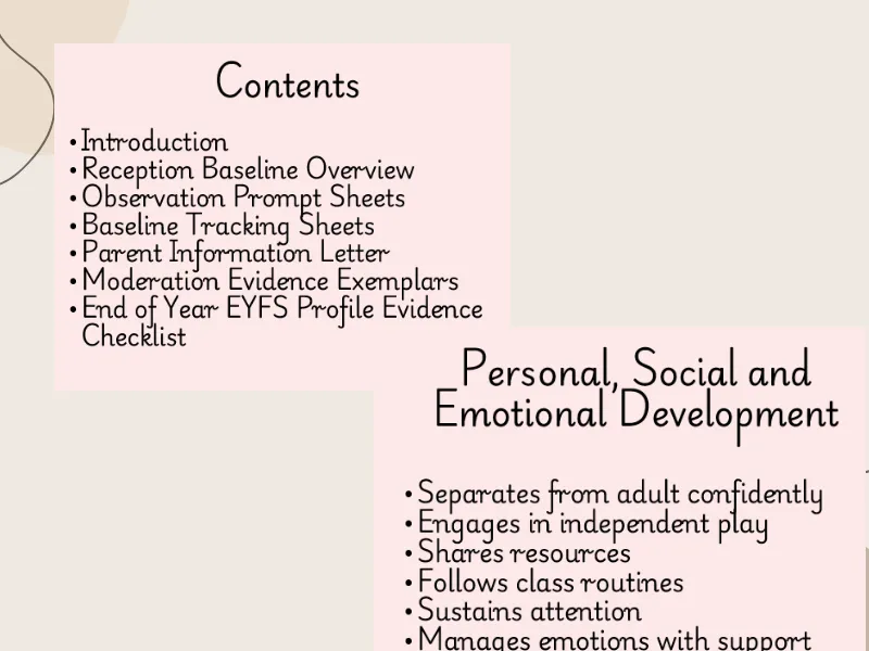 Reception Baseline Assessment Toolkit — preview 1