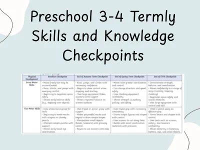Preschool 3-4 Termly Skills and Knowledge Checkpoints — preview 1