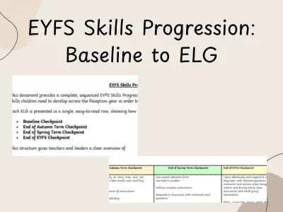 EYFS Reception Skills Progression: Baseline to ELG — preview 1
