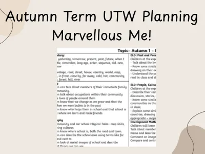 Autumn Term UTW Marvellous Me Planning — preview 1
