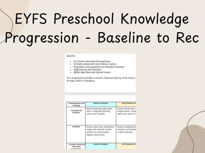 EYFS Preschool Knowledge Progression Baseline to Reception — preview 1