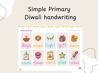 Simple Primary Diwali Handwriting — preview 1