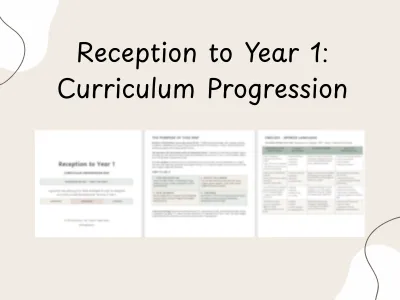 Reception to Year 1: Curriculum Progression — preview 1