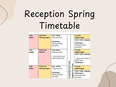 EYFS Reception Class Spring Timetable — preview 1