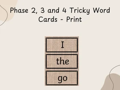 Phase 2, 3 and 4 Tricky Word Cards Print — preview 1