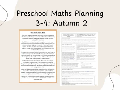 Preschool Maths Planning 3-4: Autumn 2 — preview 1