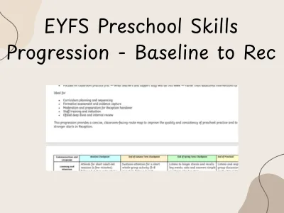 EYFS Preschool Skills Progression Baseline to Reception — preview 1
