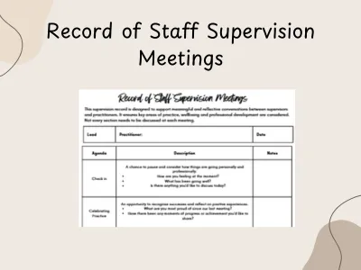 Record of Staff Supervision Meetings — preview 1