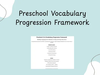 Preschool Vocabulary Progression Framework — preview 1