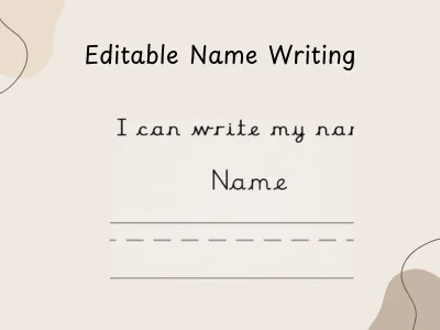 Editable Name Writing Template - Hessian — preview 1